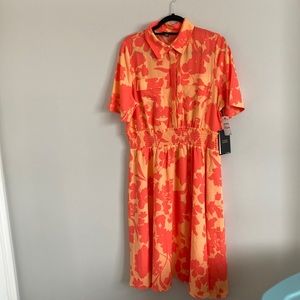 NWT Halogen Atlantic Pacific Coral Cathy Dress